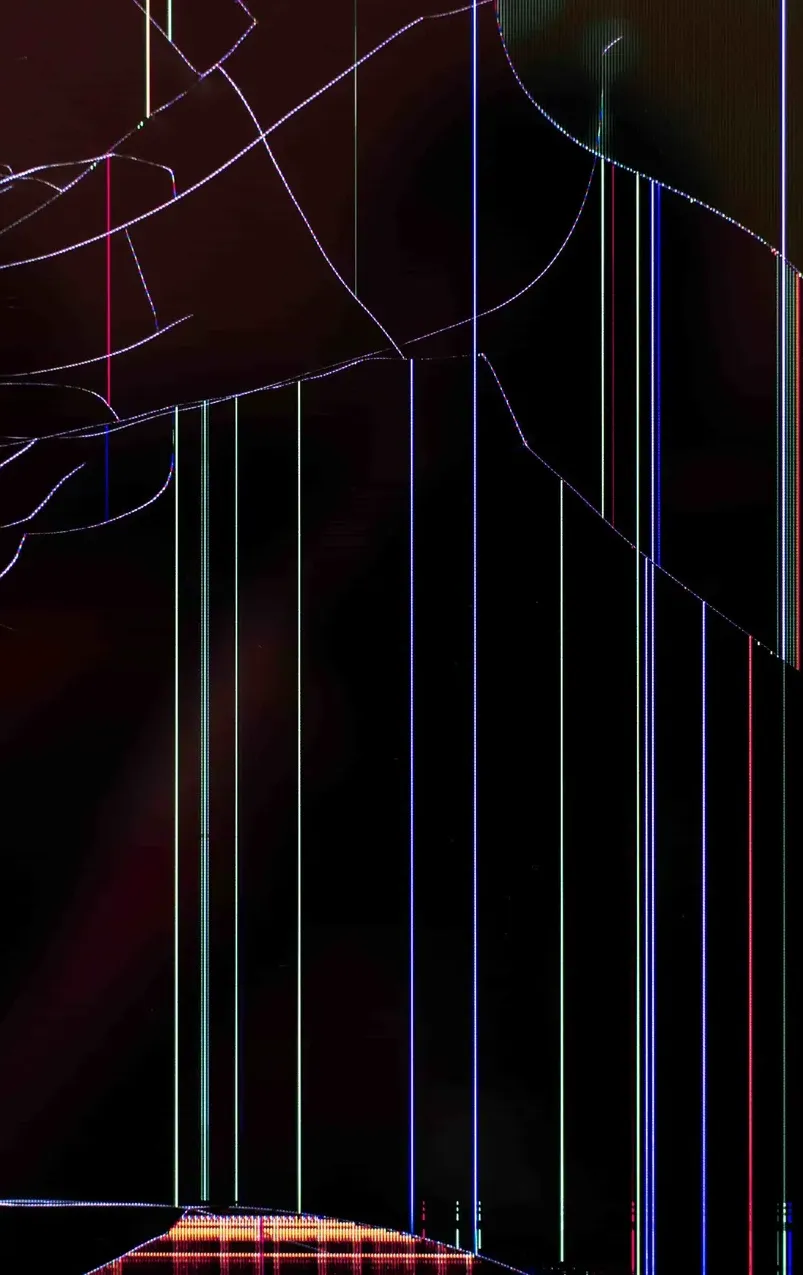 Realistic Broken iPhone 15 Pro Red Line Crack