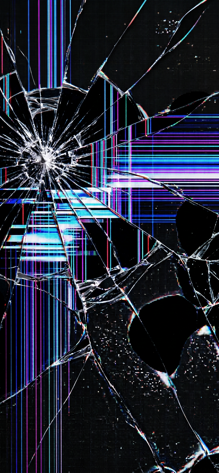 Glitch Cracked Glass Wallpaper