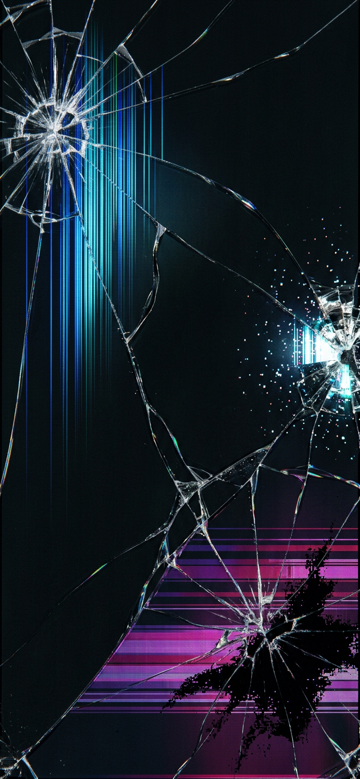Triple Impact Crack Wallpaper