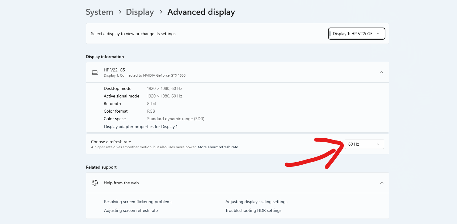 Wrong Refresh Rate or Resolution