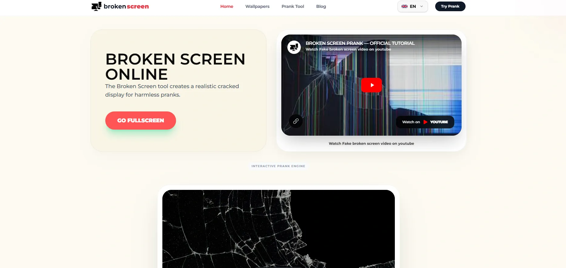 Broken Screen Prank Generator - Online Tool